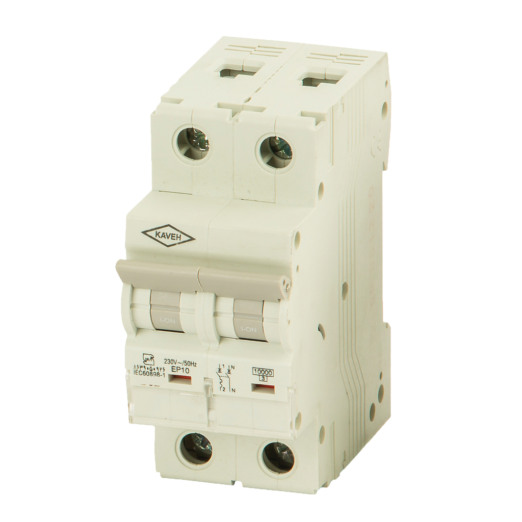 کلید مینیاتوری 6 آمپر تک فاز و نول AC الکترو کاوه کد 6A-10KA-1P+N