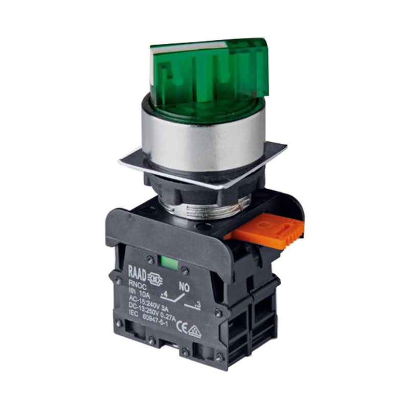 کلید سلکتوری 110 وات چراغ‌دار یک طرفه ثابت فلزی SES-LED رعد