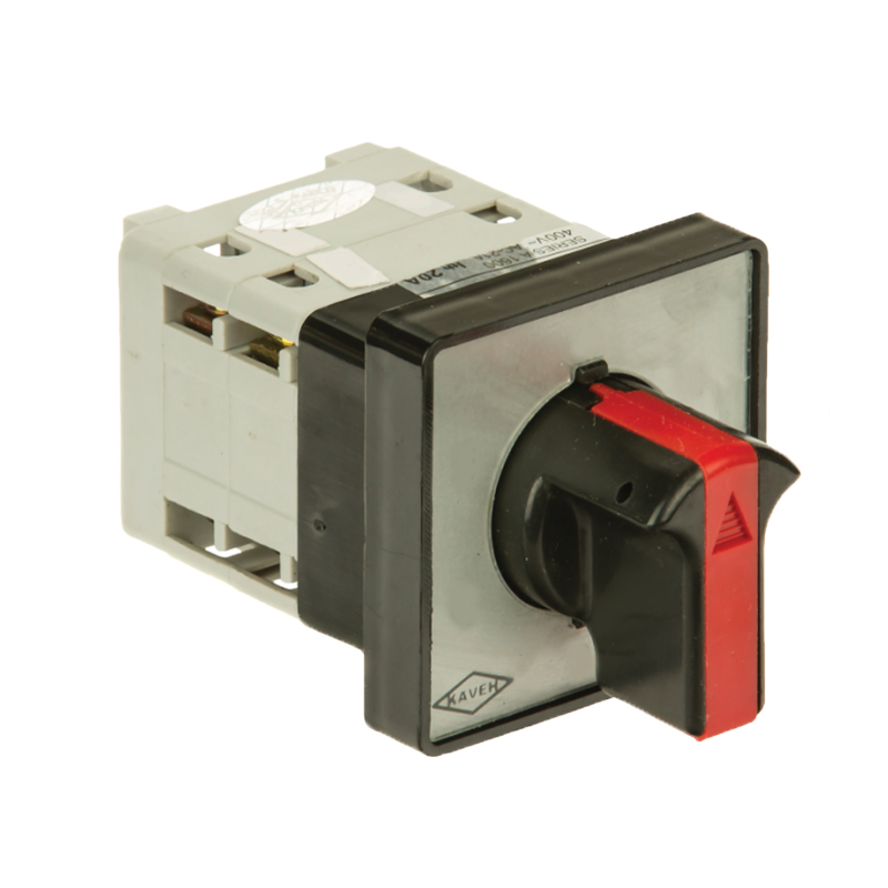 کلید سلکتوری 25 آمپر دو فاز سه حالته با صفر الکترو کاوه