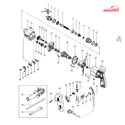 دریل برقی گیربکسی دو دور 13 میلی‌متری پوکا مدل D13210