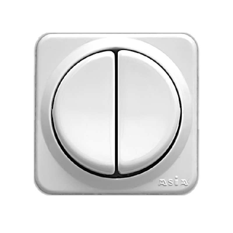 کلید دو پل روکار آسیا الکتریک مدل رز