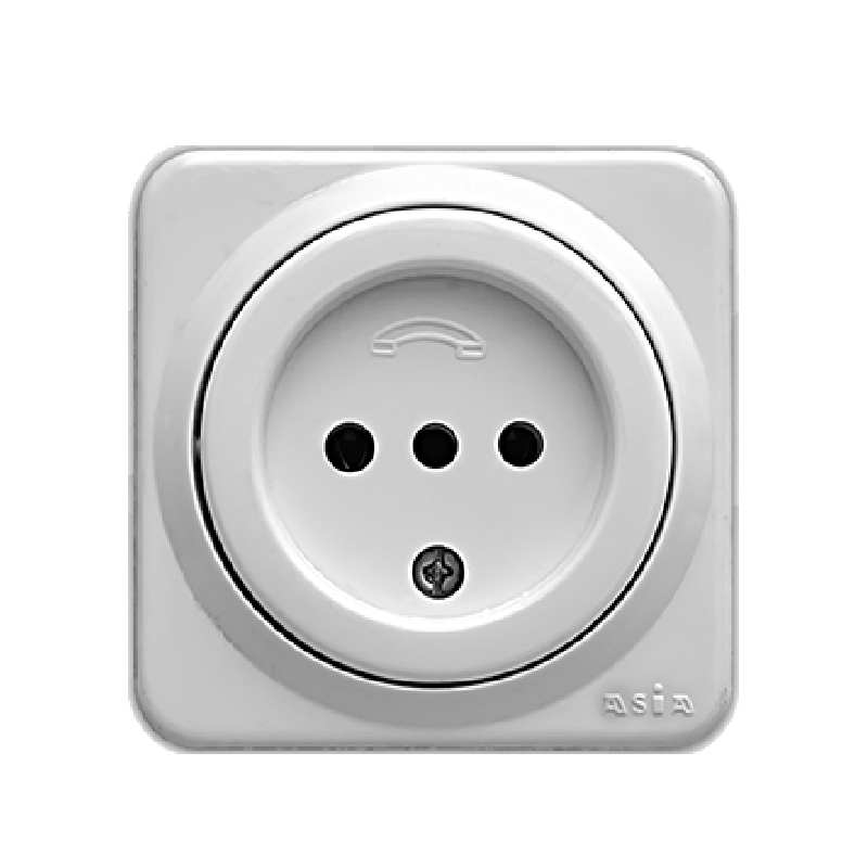 پریز تلفن روکار آسیا الکتریک مدل رز