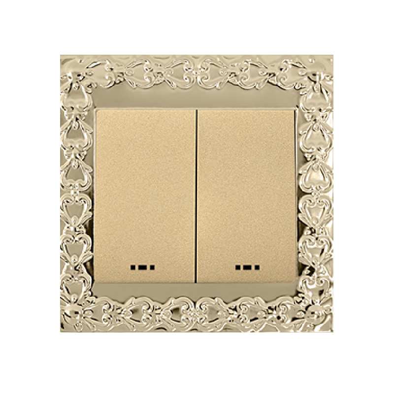 کلید دو پل آسیا الکتریک مدل الماس لوکس