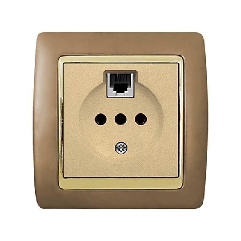 پریز تلفن دو منظوره آسیا الکتریک مدل سفیر