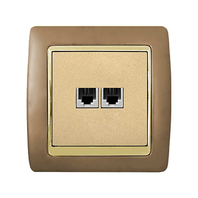 پریز تلفن دو خانه آسیا الکتریک مدل سفیر