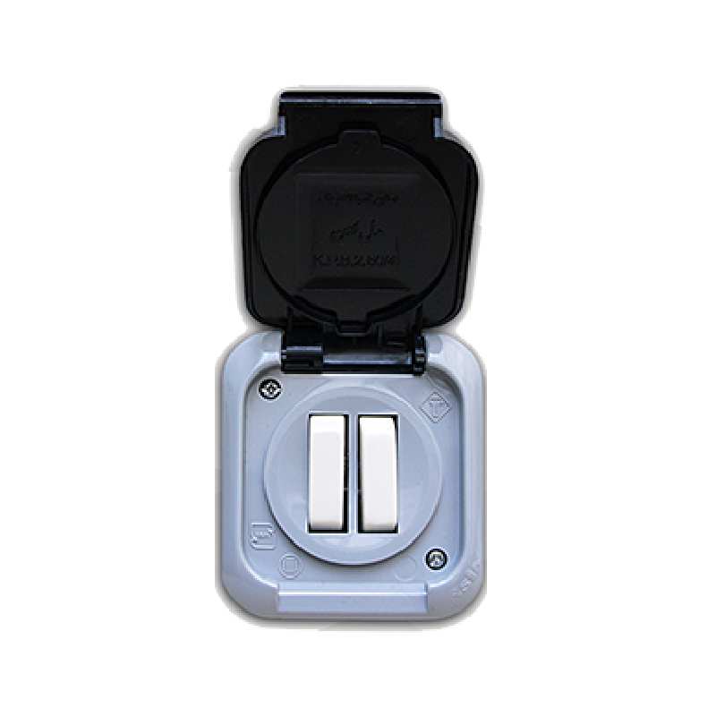 کلید دو پل توکار بارانی آسیا الکتریک مدل لادن