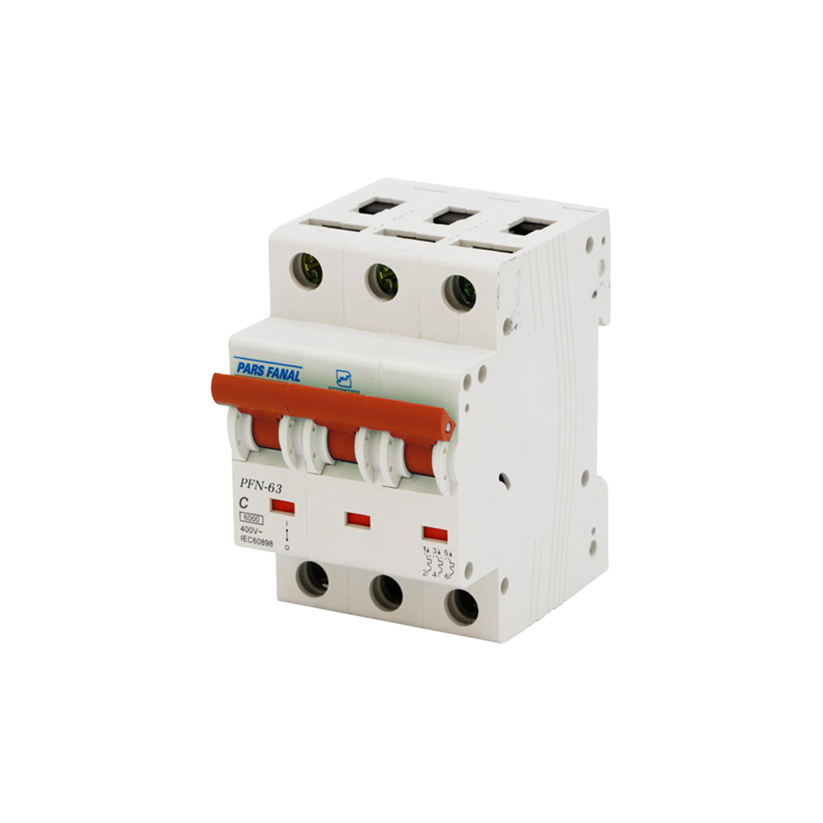 فیوز مینیاتوری سه پل 40 آمپر پارس فانال مدل C40-6K-PFN-3P