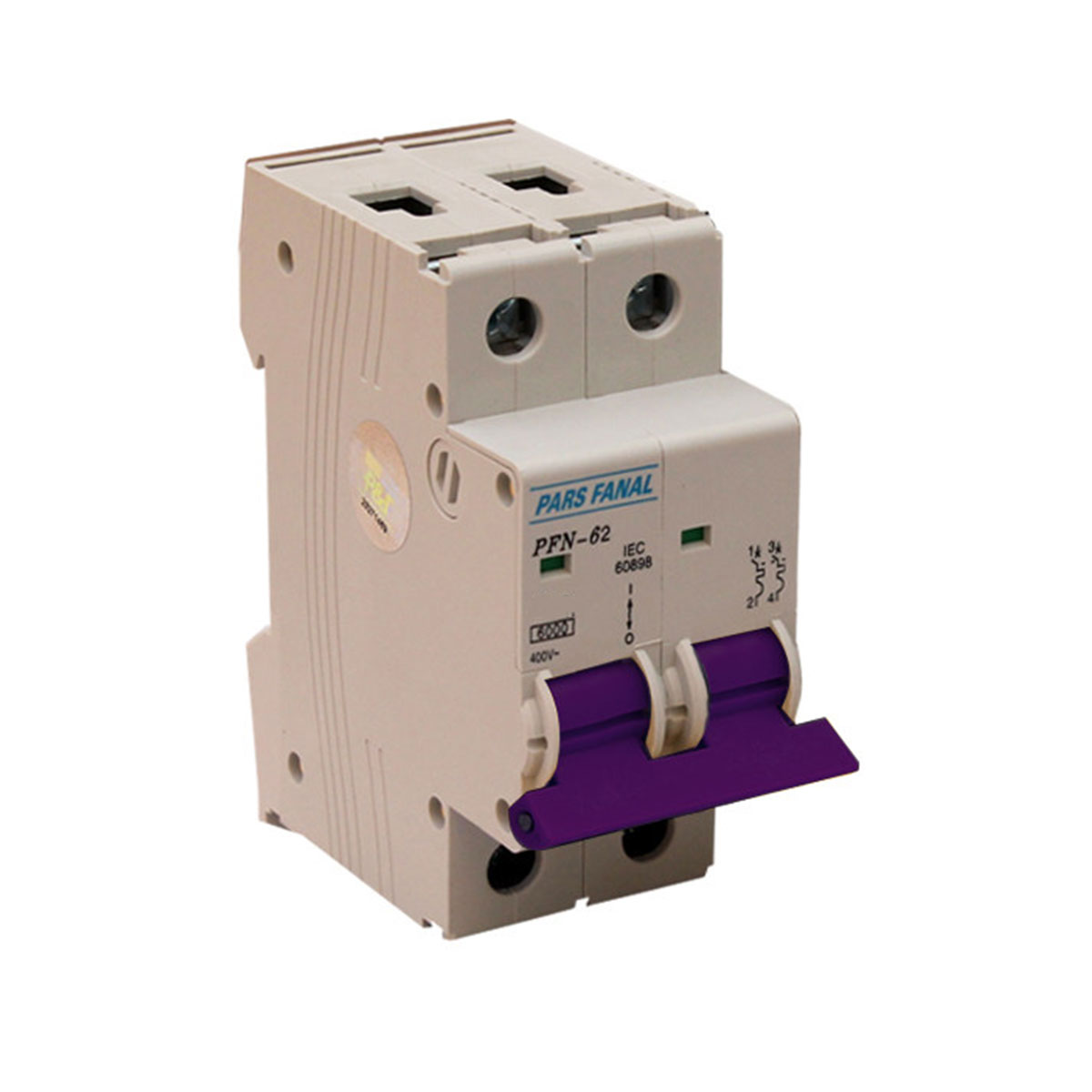 فیوز مینیاتوری یک پل + نول 20 آمپر پارس فانال مدل C20-6K-PFN-1P+N