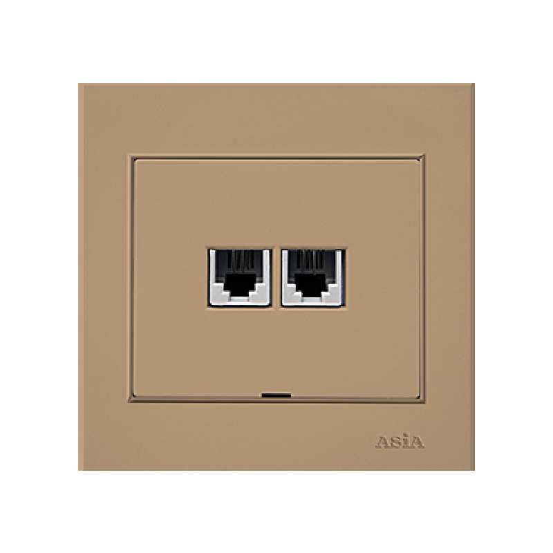 پریز تلفن دو خانه آسیا الکتریک مدل اریک