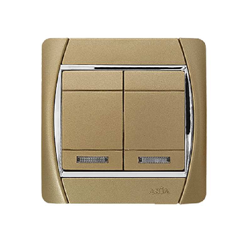 کلید دو پل آسیا الکتریک مدل سیلور