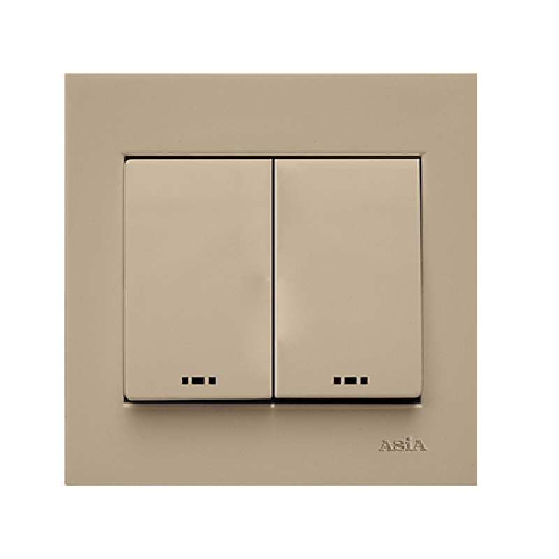 کلید دو پل آسیا الکتریک مدل الماس