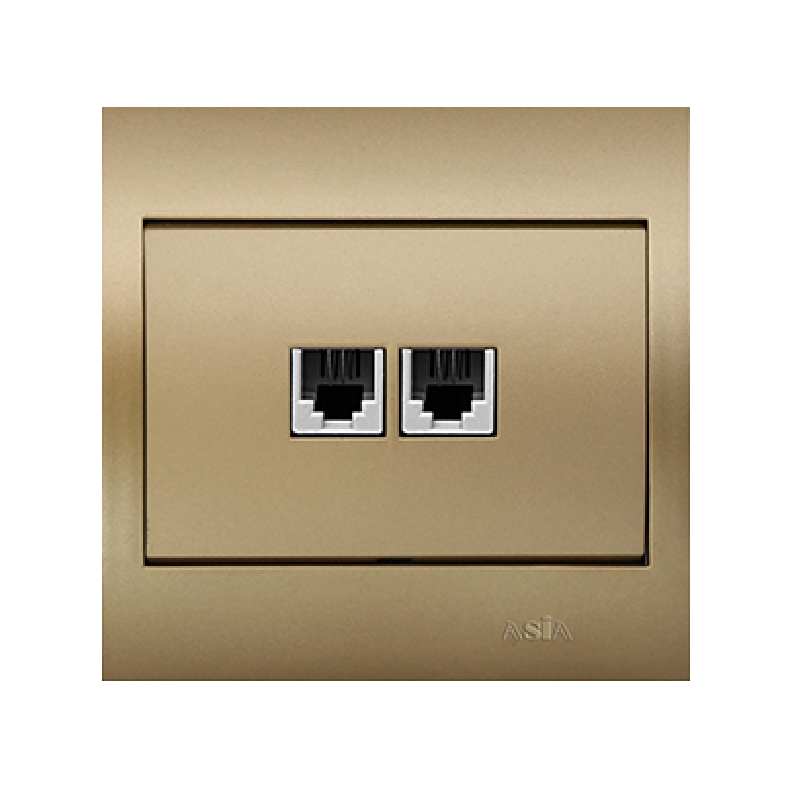 پریز تلفن دو خانه آسیا الکتریک مدل استار