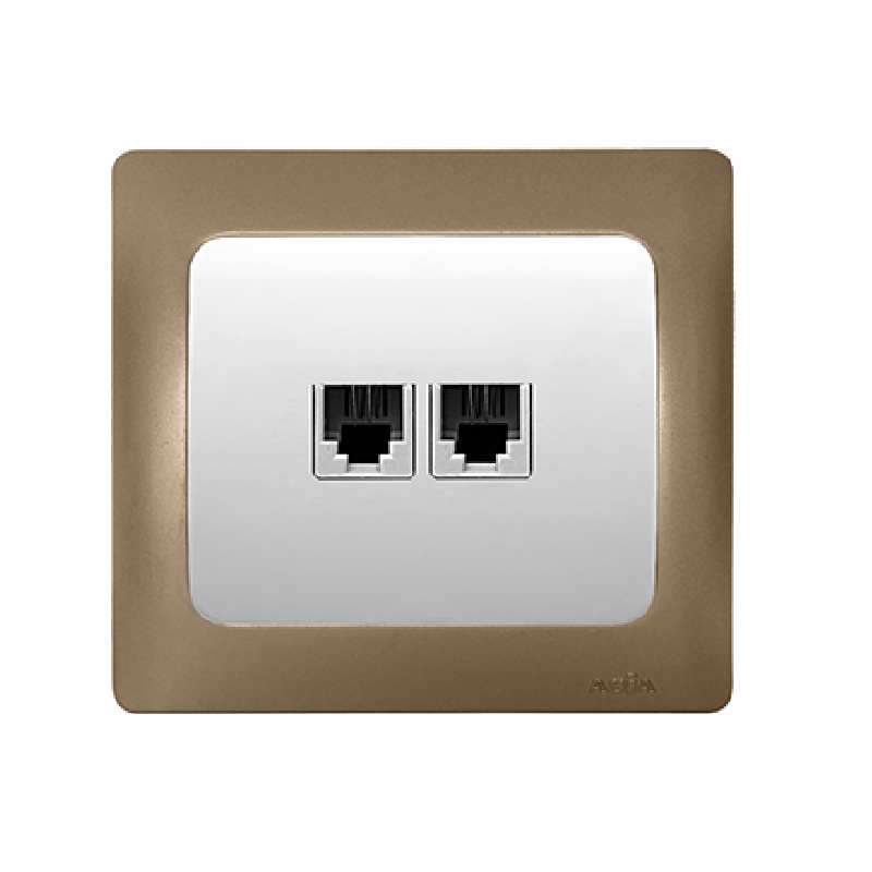 پریز تلفن دو خانه آسیا الکتریک مدل پدیده