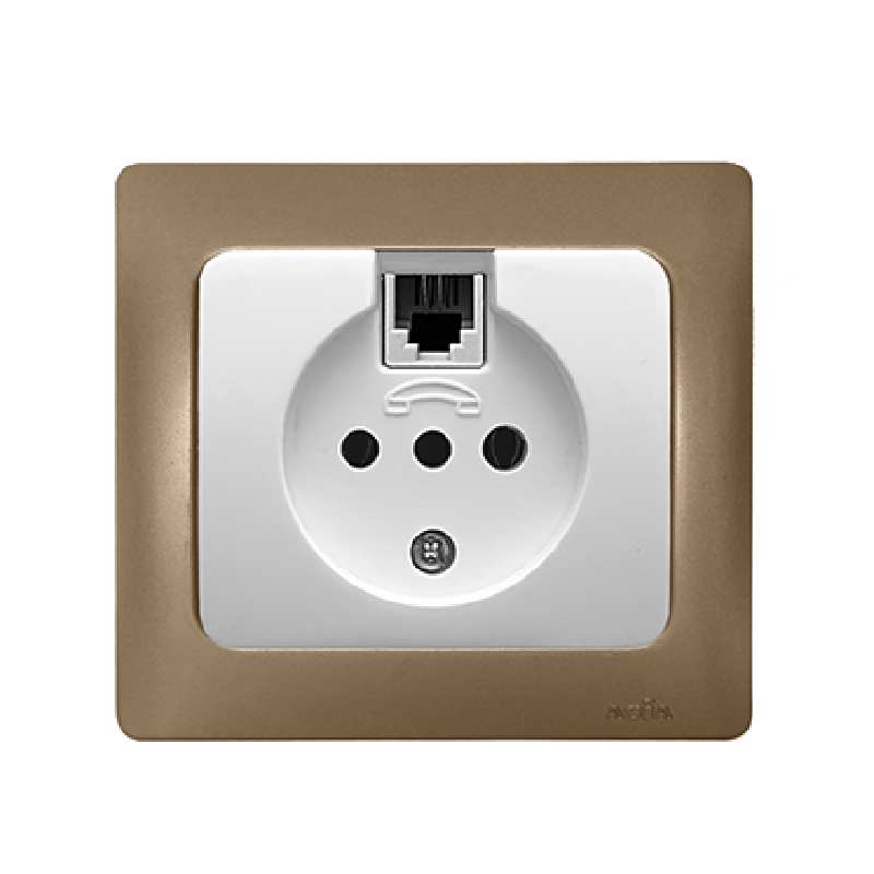 پریز تلفن دو منظوره آسیا الکتریک مدل پدیده