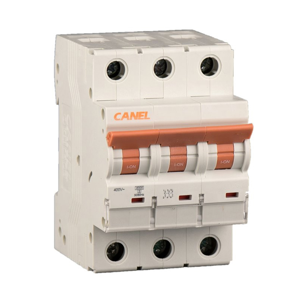 کلید مینیاتوری 10 آمپر سه پل AC کانل کد C10-6KA-3P