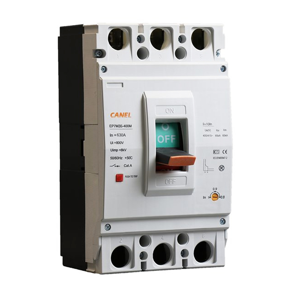 کلید اتوماتیک قابل تنظیم 400 آمپر کانل کد 400A-85KA-400M-3P