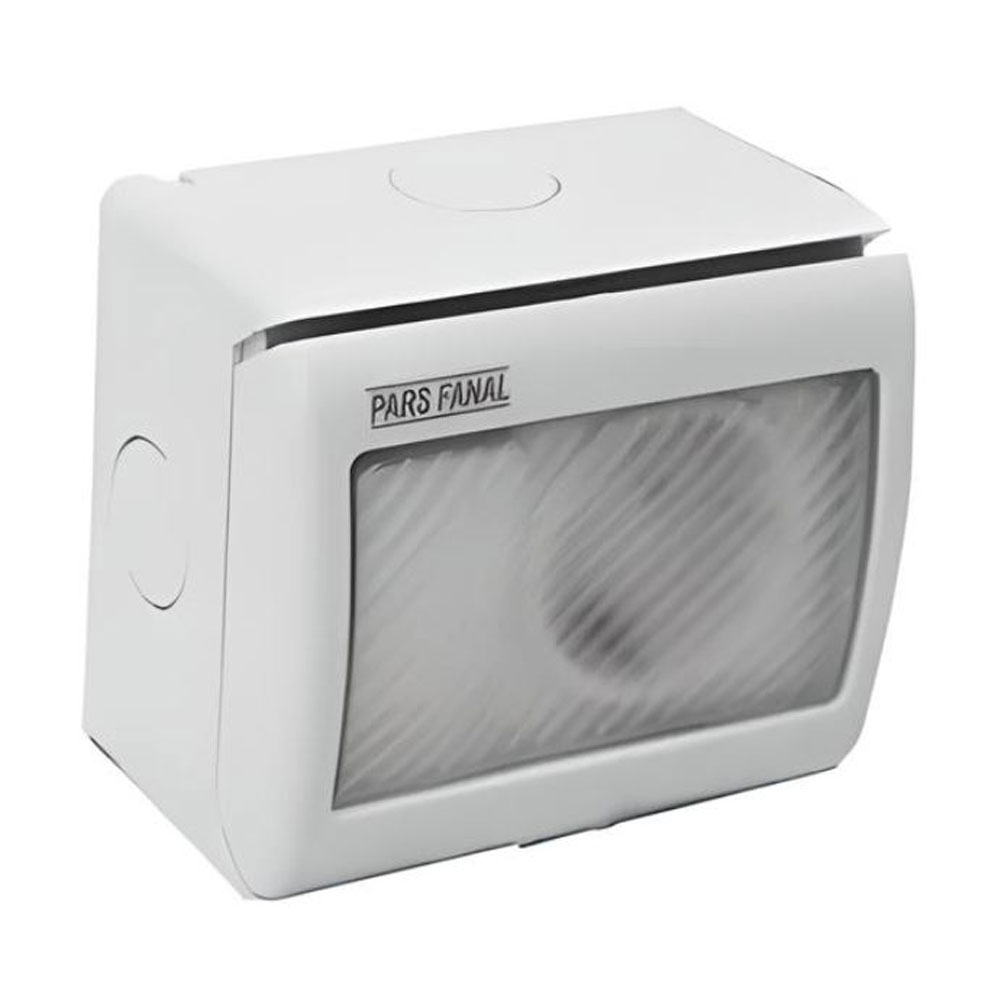 کلید تک پل + پریز بارانی روکار پارس فانال مدل PF-1GSTS16A