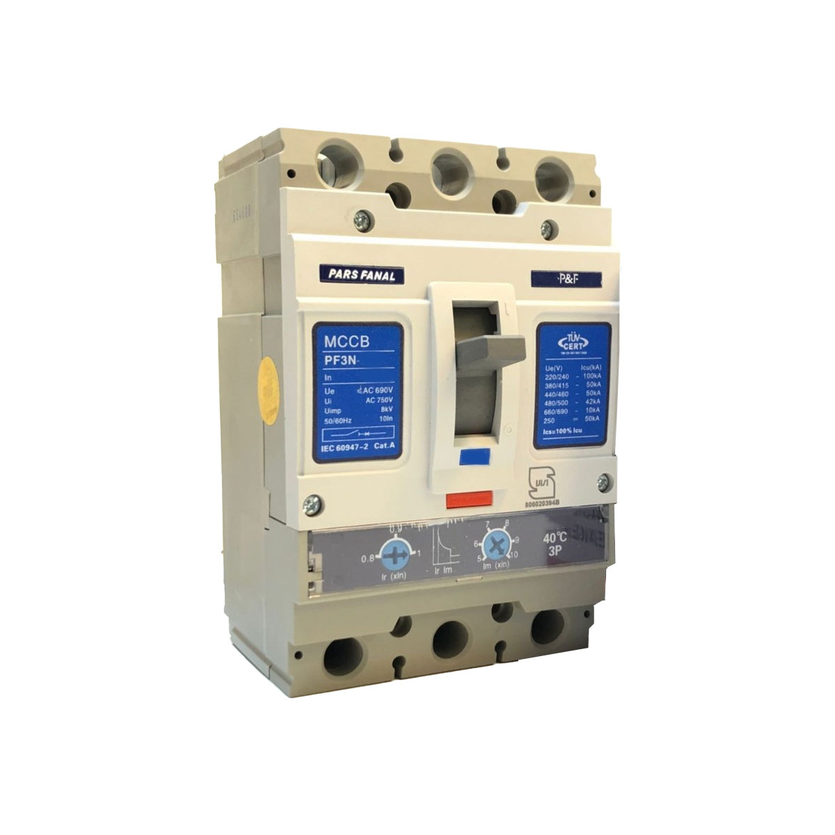 کلید اتوماتیک قابل تنظیم 800 آمپر پارس فانال مدل PF3-Int-800