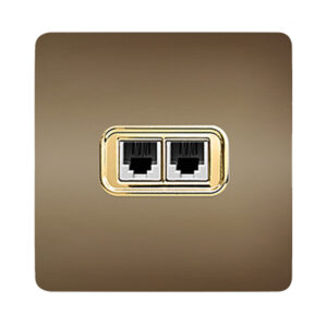 پریز تلفن دو خانه آسیا الکتریک مدل کریستال