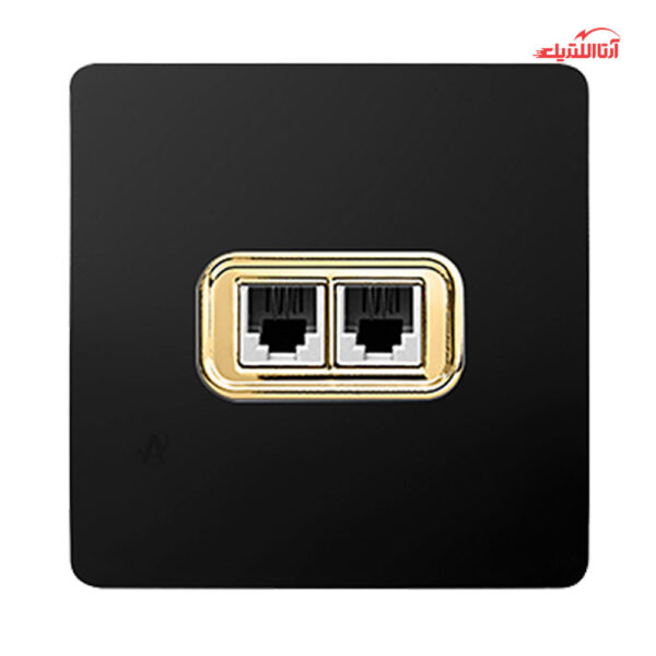 پریز تلفن دو خانه آسیا الکتریک مدل کریستال