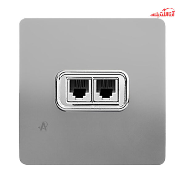 پریز تلفن دو خانه آسیا الکتریک مدل کریستال