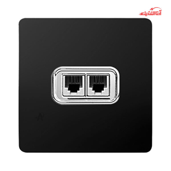 پریز تلفن دو خانه آسیا الکتریک مدل کریستال