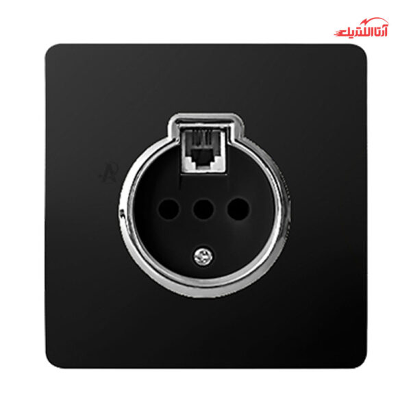 پریز تلفن دو منظوره آسیا الکتریک مدل کریستال