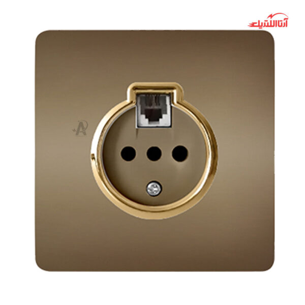 پریز تلفن دو منظوره آسیا الکتریک مدل کریستال