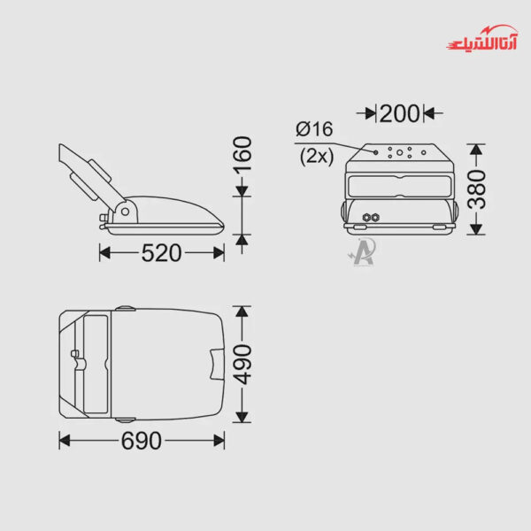 چراغ خیابانی 600 وات بخار سدیم و متال هالید مازی نور مدل وگا HT