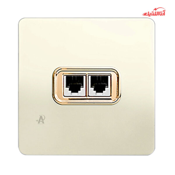 پریز تلفن دو خانه آسیا الکتریک مدل کریستال