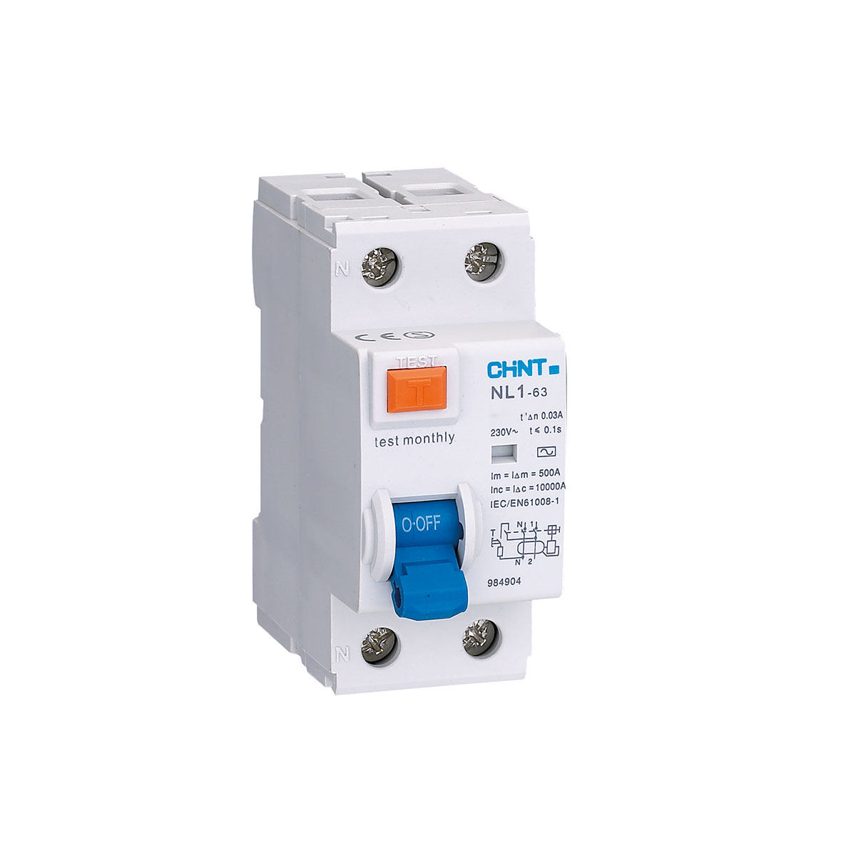 کلید محافظ جان دو پل 63 آمپر چانت مدل NL1-2P-6K-30mA