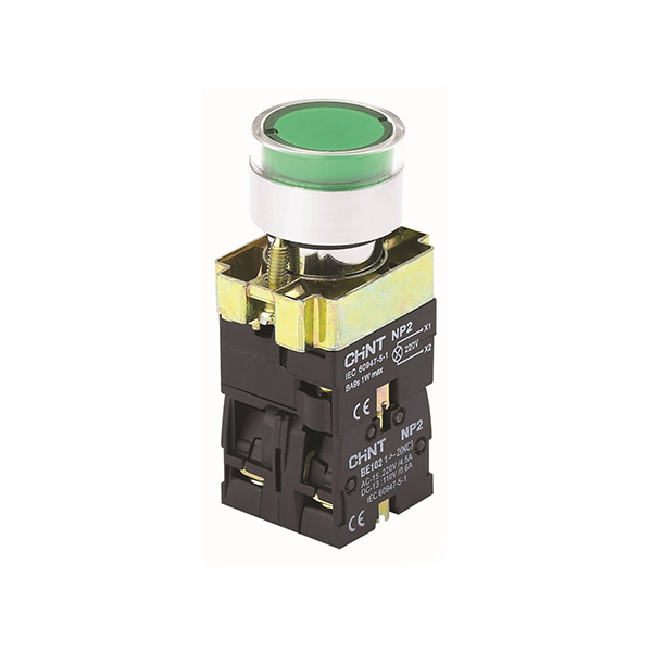کلید فشاری استارت چراغدار سبز چانت مدل NP2-BW3361