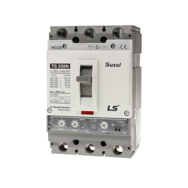 کلید اتوماتیک قابل تنظیم 200 آمپر ال اس مدل سوسل TS250N-ATU-200-3P