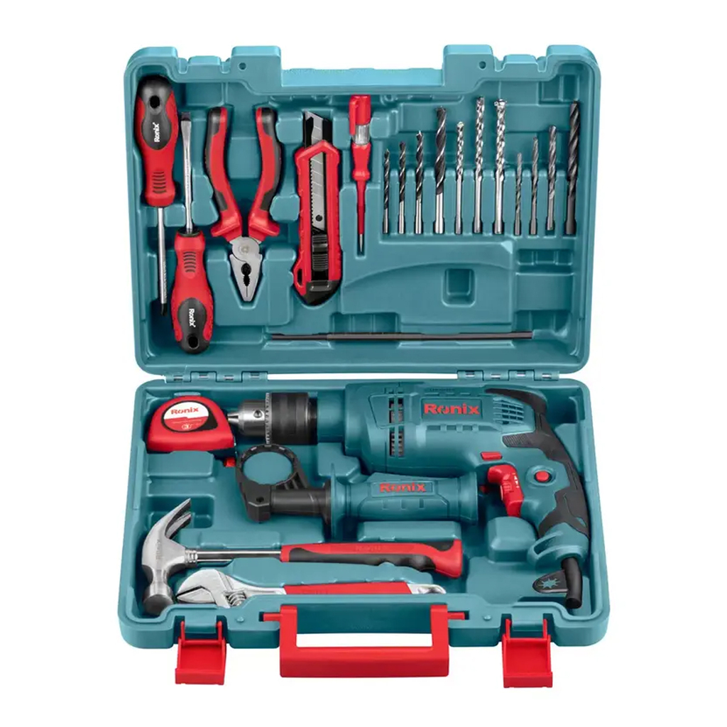 کیت دریل چکشی برقی 650 وات رونیکس مدل RS-0001