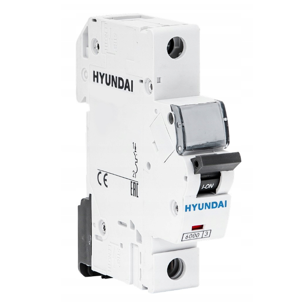 کلید مینیاتوری 2 آمپر تک پل هیوندای کد C2-6KA-1P