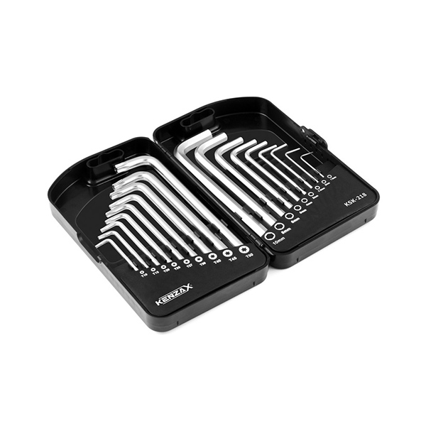 ست 18 عددی آچار آلن بلند ستاره‌ای کنزاکس مدل KSK-218