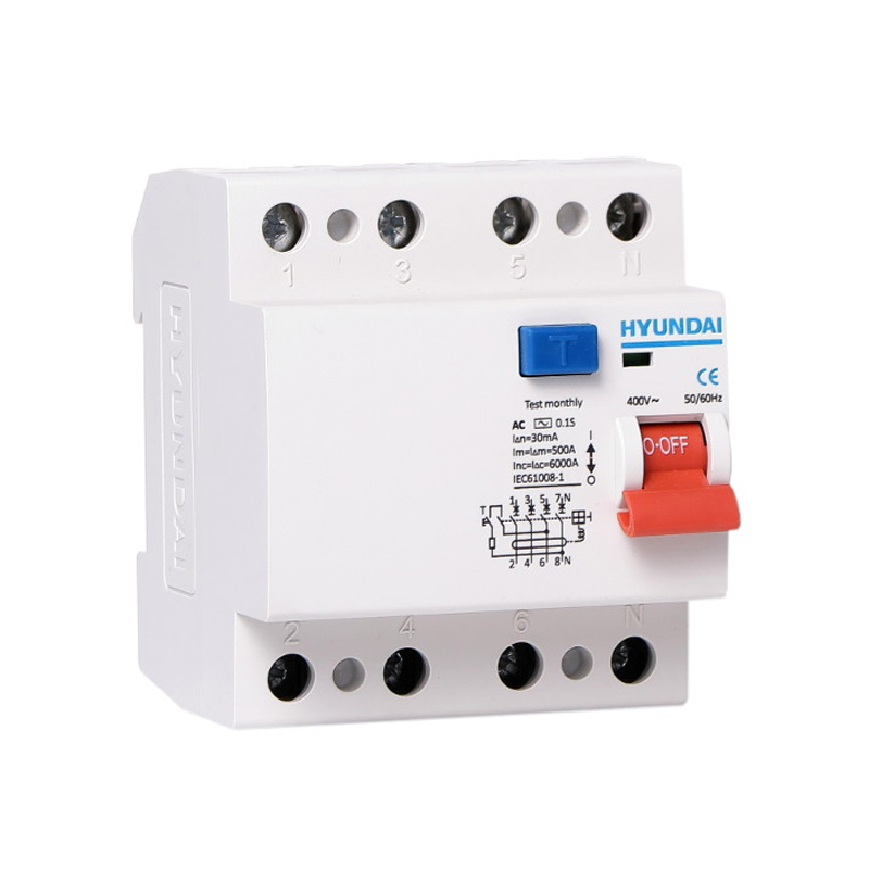 کلید محافظ جان سه پل + نول 80 آمپر هیوندای مدل HiRC100