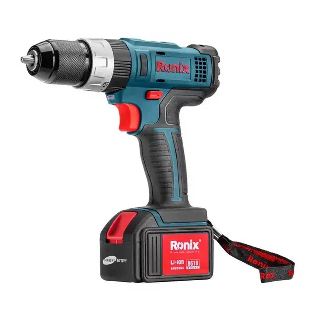 دریل پیچ‌گوشتی چکشی شارژی 18 ولت رونیکس مدل 8618
