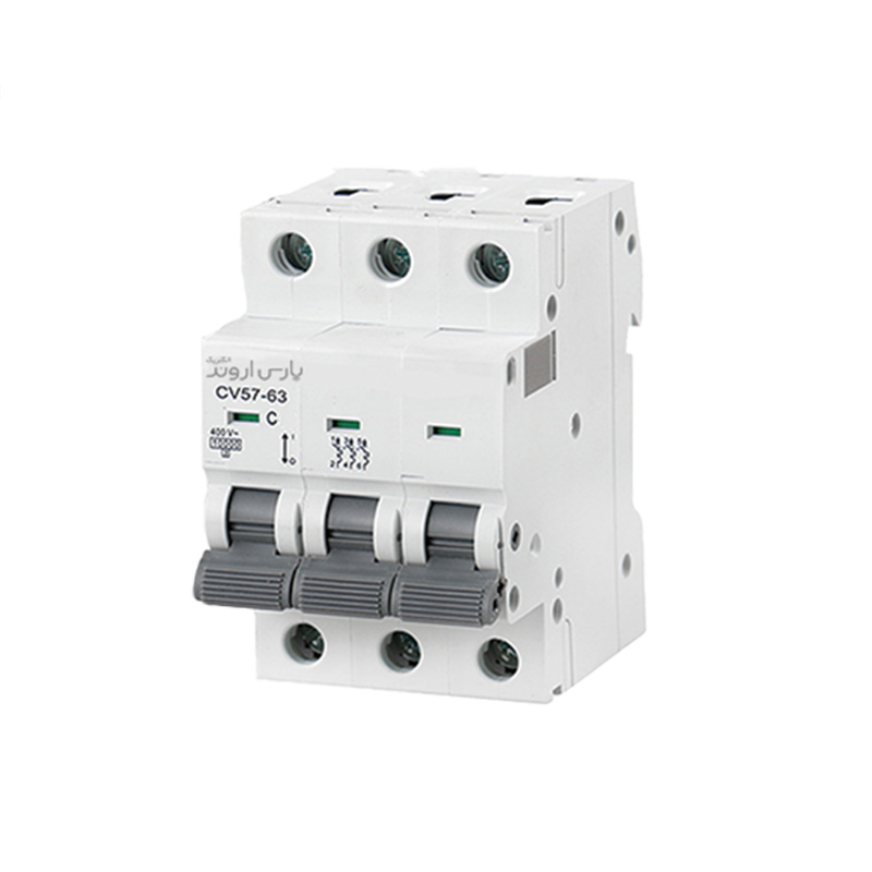 کلید مینیاتوری سه پل 63 آمپر پارس اروند مدل CV57-C63-10K-3P