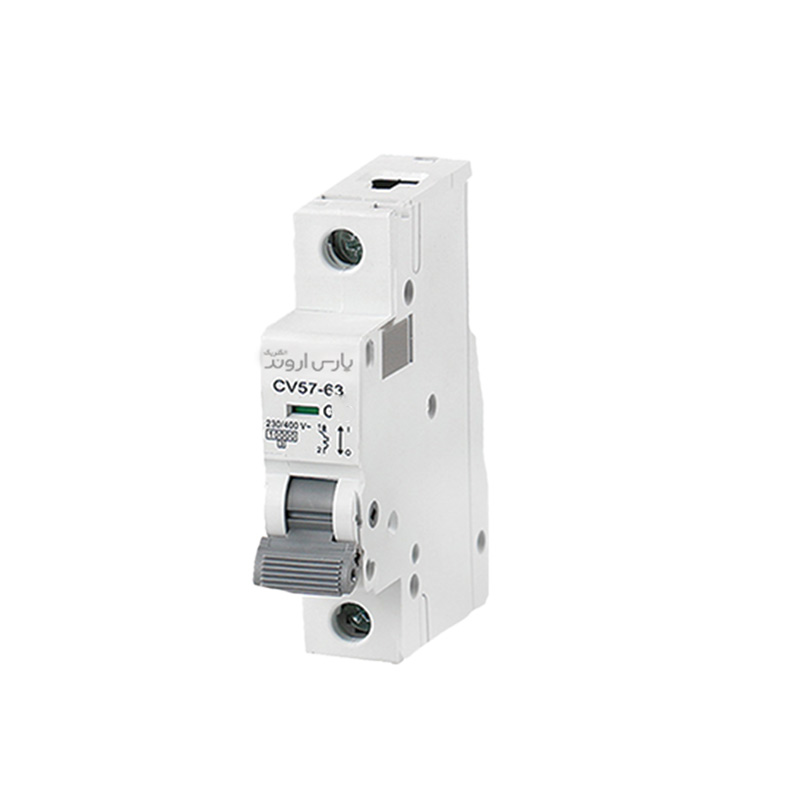 کلید مینیاتوری یک پل 63 آمپر پارس اروند مدل CV57-C63-10K-1P
