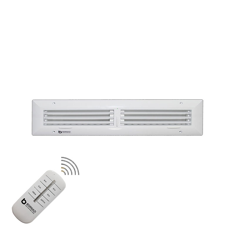 دریچه کولر دو شبکه ریموت دار مستطیل برنازی سایز 15 در 50