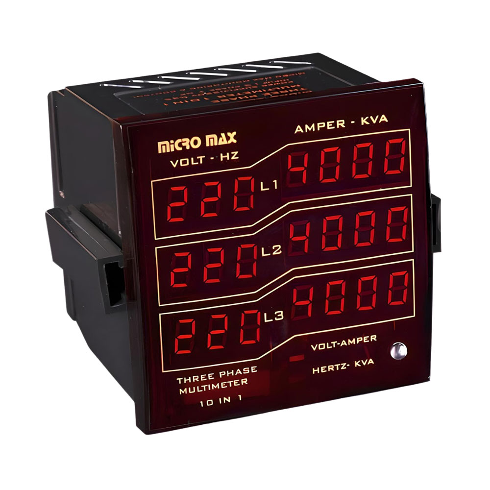 مولتی متر سه فاز مجموعه دیجیتال 96×96 میکرومکس مدل 3PH-MULTIMETER
