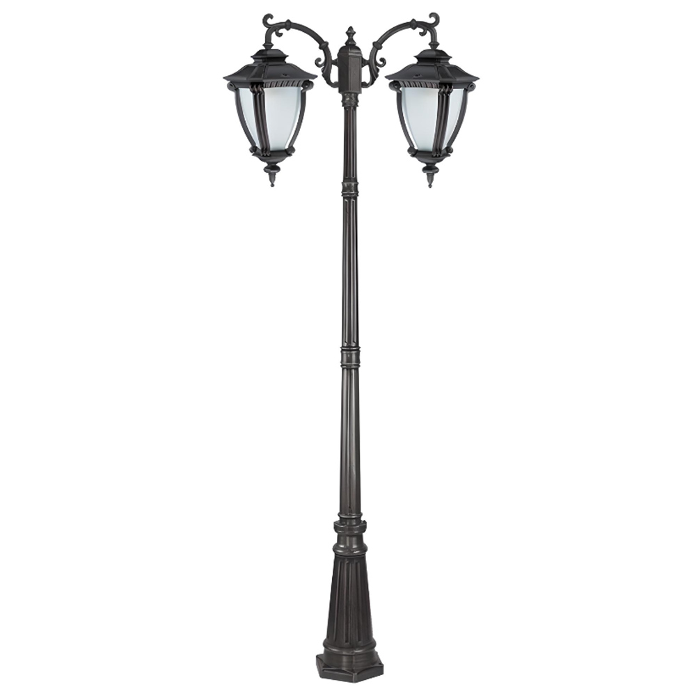 چراغ چمنی ایستاده دو شاخه رو به پایین حیاطی تیانا مدل کیوان