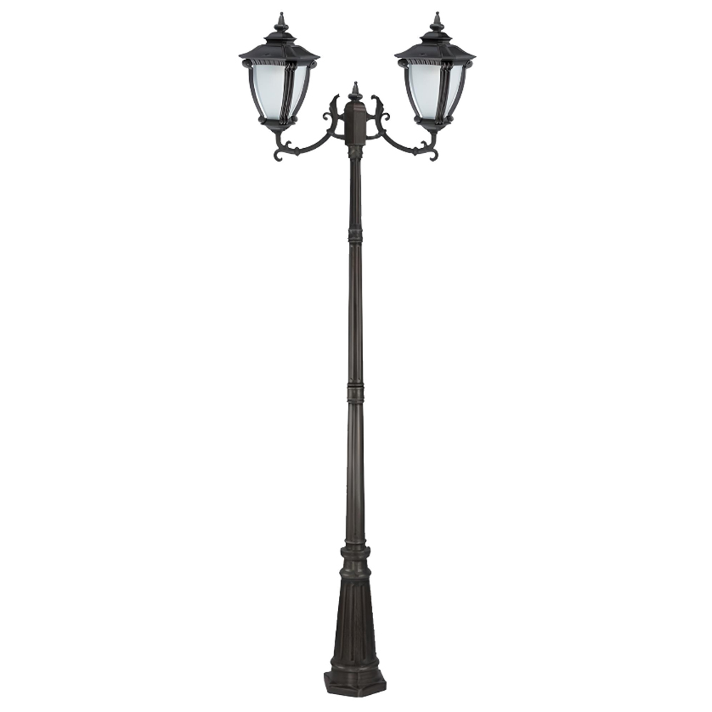 چراغ چمنی ایستاده دو شاخه رو به بالا حیاطی تیانا مدل کیوان