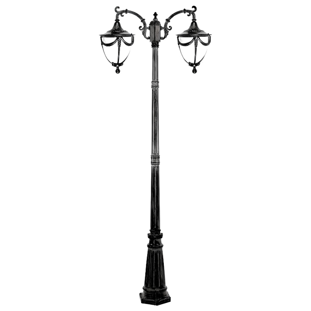 چراغ ایستاده دو شاخه رو به پایین حیاطی تیانا مدل ساینا