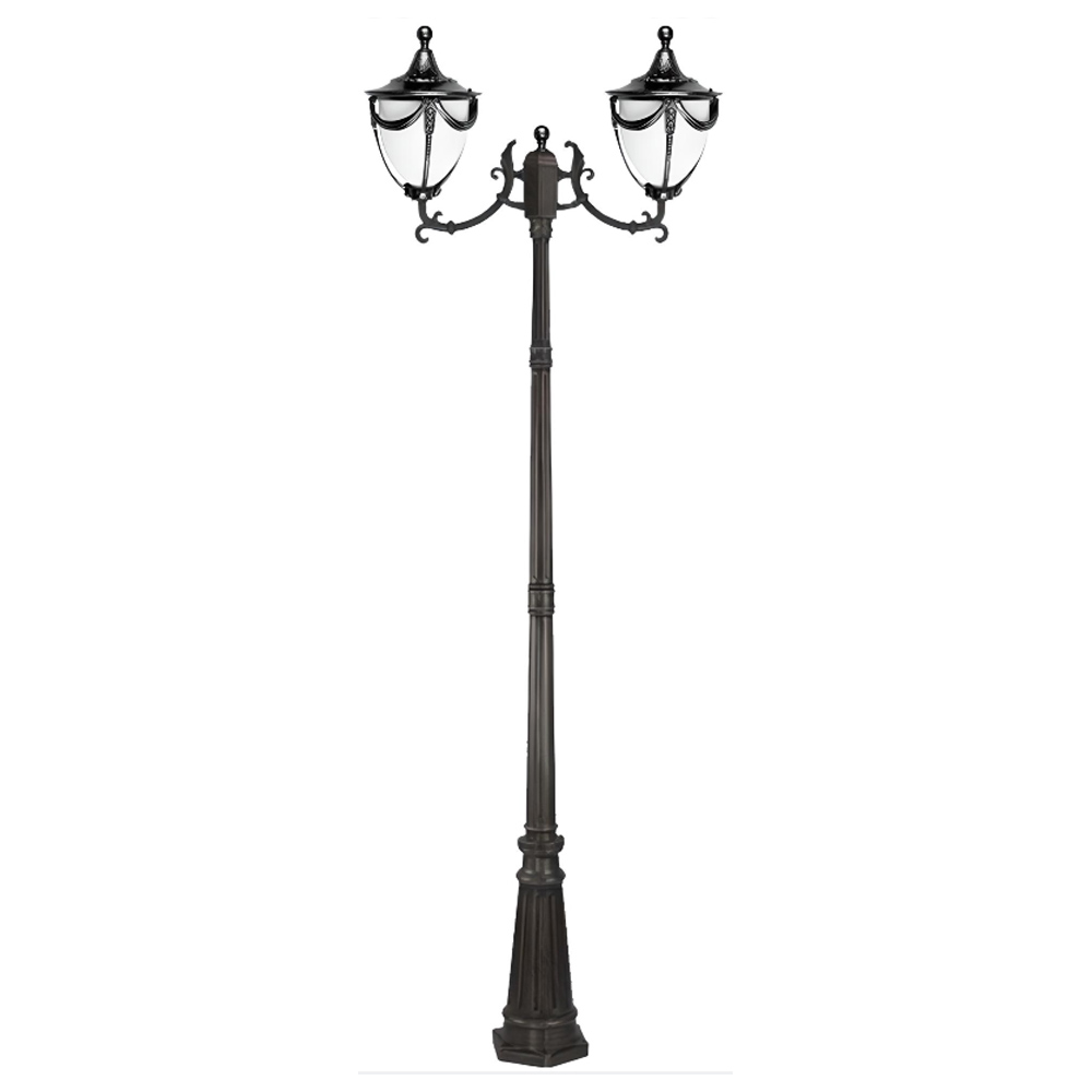 چراغ ایستاده دو شاخه رو به بالا حیاطی تیانا مدل ساینا