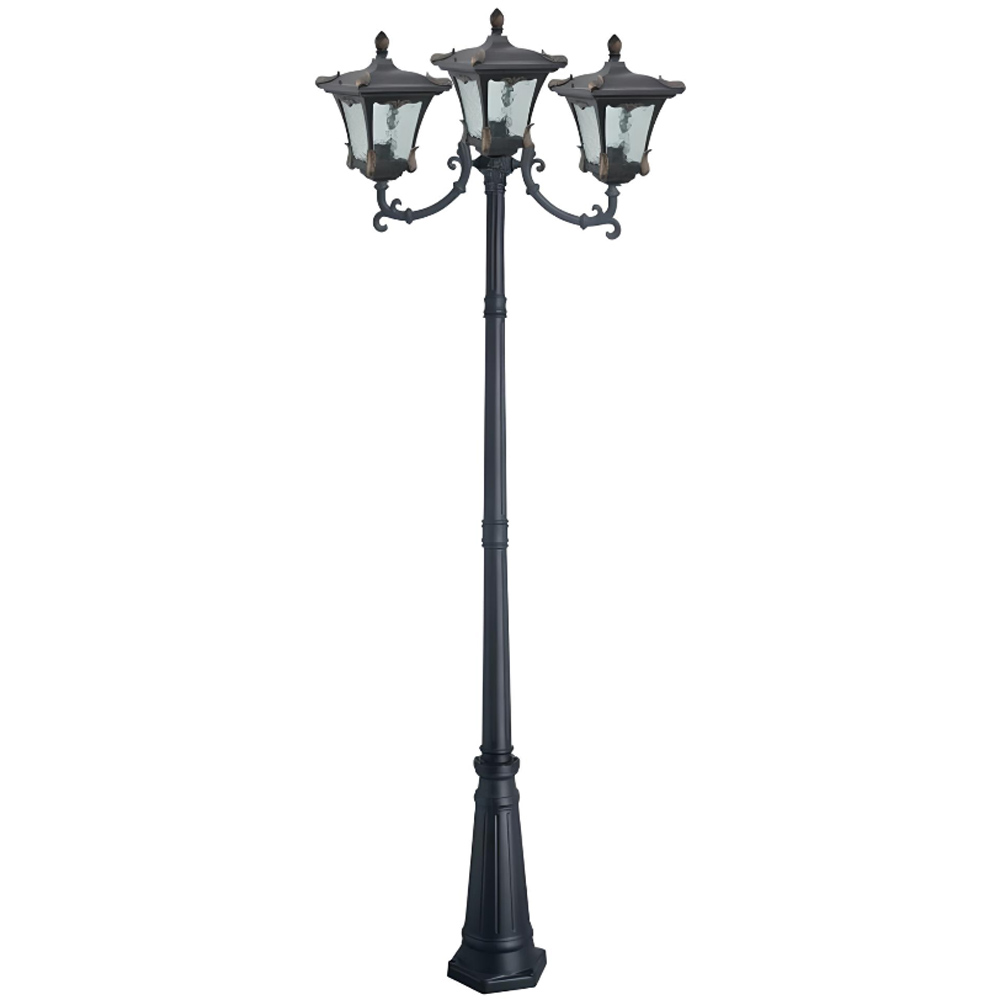 چراغ حیاطی ایستاده سه شاخه رو به بالا تیانا مدل اطلس