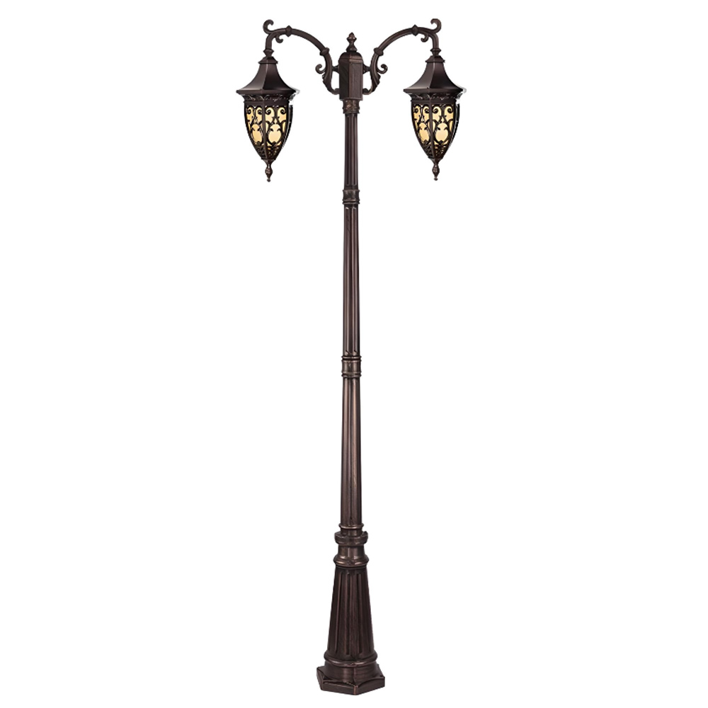 چراغ حیاطی ایستاده دو شاخه رو به پایین تیانا مدل آراد