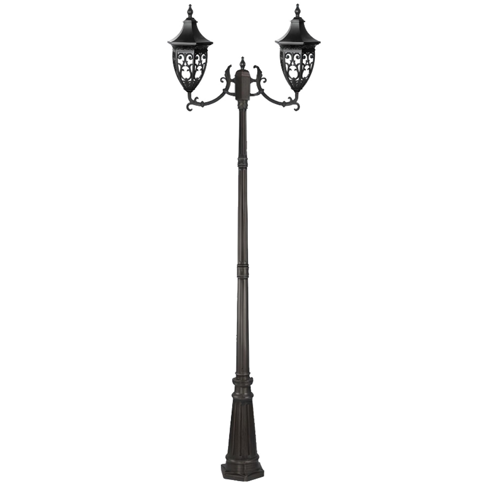 چراغ حیاطی ایستاده دو شاخه رو به بالا تیانا مدل آراد