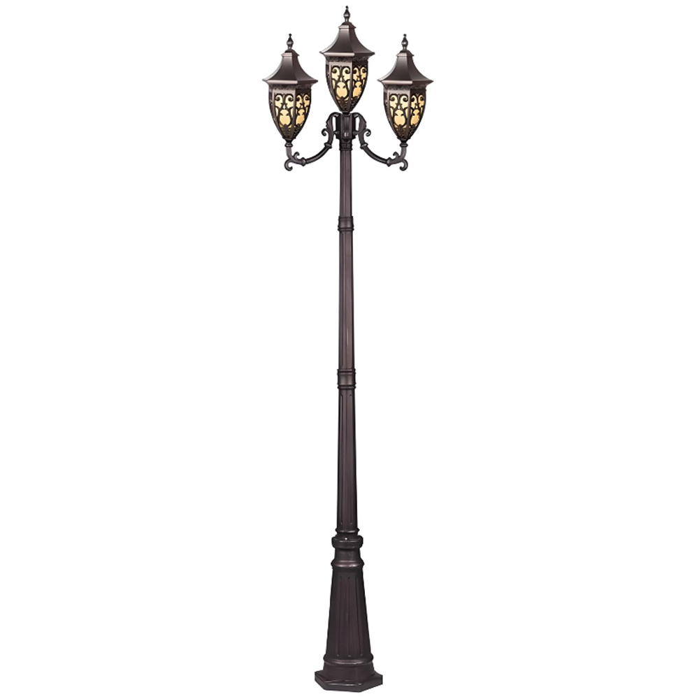 چراغ حیاطی ایستاده سه شاخه رو به بالا تیانا مدل آراد
